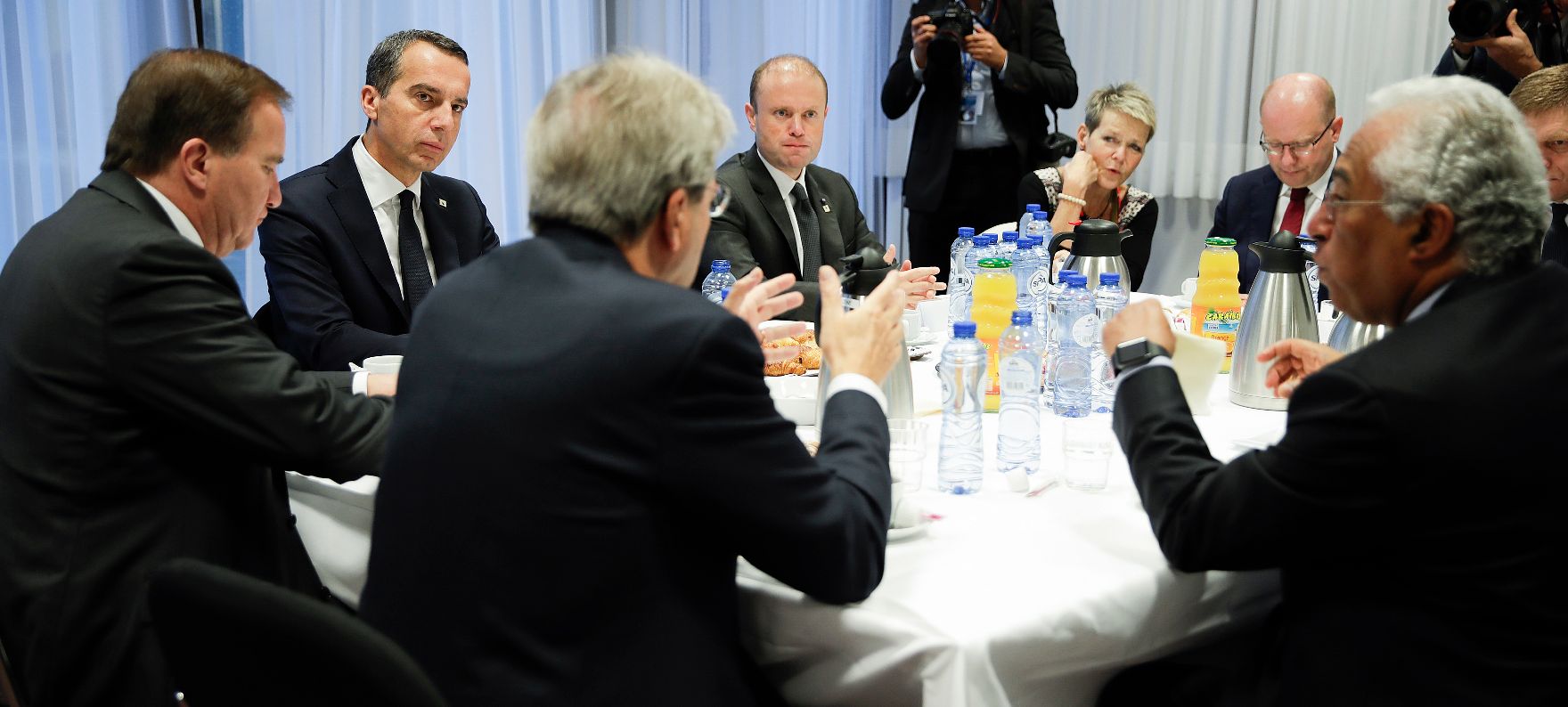 Am 20. Oktober 2017 endete in Brüssel der zweitägige Europäische Rat der Staats- und Regierungschefs. Im Bild Bundeskanzler Christian Kern (2.v.l.).