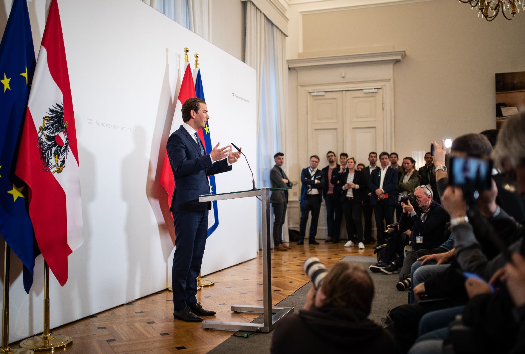 Am 18. Mai 2019 gab Bundeskanzler Sebastian Kurz eine Pressekonferenz zur aktuellen politischen Lage.