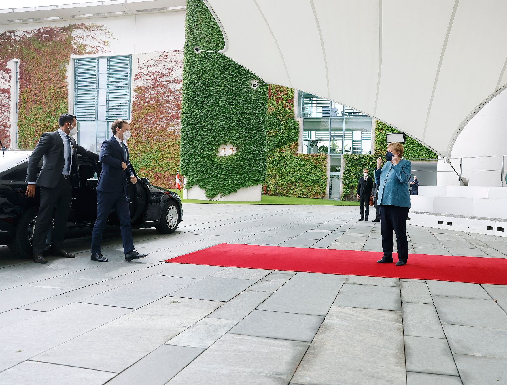 Am 31. August 2021 traf Bundeskanzler Sebastian Kurz (l.) im Rahmen seines Arbeitsbesuchs in Berlin die deutsche Bundeskanzlerin Angela Merkel (r.).