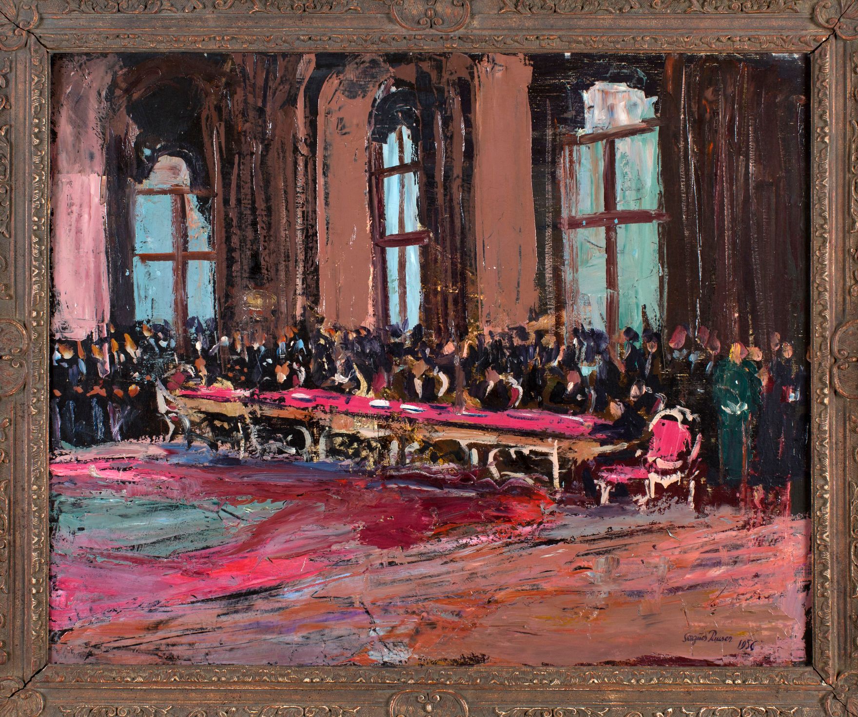 Gemälde der Staatsvertragsunterzeichnung im Belvedere von Sergius Pauser.