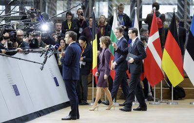 Am 12. Dezember 2019 nahm Bundeskanzlerin Brigitte Bierlein (m.) am Europäischen Rat der Staats- und Regierungschefs teil.
