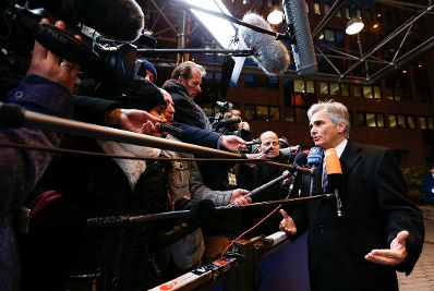 Am 13. Dezember 2012 begann in Brüssel der zweitägige Europäische Rat der EU-Staats- und Regierungschefs. Im Bild Bundeskanzler Werner Faymann bei Pressestatements.