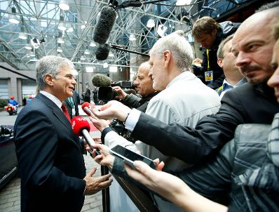 Am 24. Oktober 2014 endete in Brüssel der Europäische Rat der EU-Staats- und Regierungschefs. Im Bild Bundeskanzler Werner Faymann bei Pressestatements.
