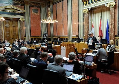 Am 11. Februar 2016 sprach Bundeskanzler Werner Faymann bei der Aktuellen Stunde im Bundesrat im Parlament.