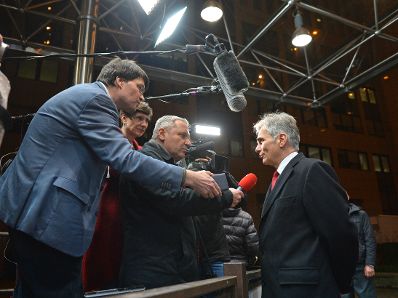 Am 19. Februar 2016 endete in Brüssel der Europäische Rat der Staats- und Regierungschefs. Im Bild Bundeskanzler Werner Faymann bei Pressestatements.