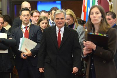 Am 19. Februar 2016 endete in Brüssel der Europäische Rat der Staats- und Regierungschefs. Im Bild Bundeskanzler Werner Faymann.