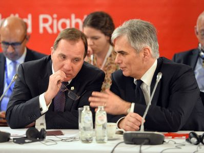 Vom 17.-18. März 2016 fand in Brüssel der Europäische Rat der Staats- und Regierungschefs statt. Im Bild Bundeskanzler Werner Faymann (r.) mit dem schwedischen Ministerpräsidenten Stefan Löfven (l.).