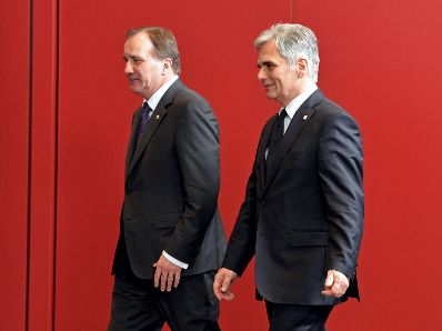Vom 17.-18. März 2016 fand in Brüssel der Europäische Rat der Staats- und Regierungschefs statt. Im Bild Bundeskanzler Werner Faymann (r.) mit dem schwedischen Ministerpräsidenten Stefan Löfven (l.).