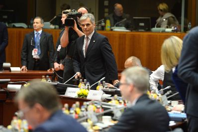 Vom 17.-18. März 2016 fand in Brüssel der Europäische Rat der Staats- und Regierungschefs statt. Im Bild Bundeskanzler Werner Faymann.