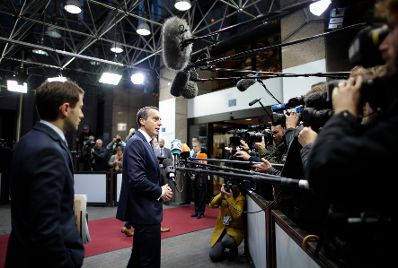 Am 20. Oktober 2017 endete in Brüssel der zweitägige Europäische Rat der Staats- und Regierungschefs. Im Bild Bundeskanzler Christian Kern beim Pressestatement.