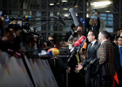 Am 24. November 2017 fand der 5. Ostpartnerschafts-Gipfel mit den Europäischen Staats- und Regierungschefs in Brüssel statt. Im Bild Bundeskanzler Christian Kern beim Pressestatement.