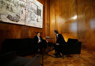 Am 28. Jänner 2019 empfing Bundeskanzler Sebastian Kurz (r.) den libyschen Präsidenten und Vorsitzenden des Präsidialrates Fayez Al-Serraj (l.) zu einem Gespräch.