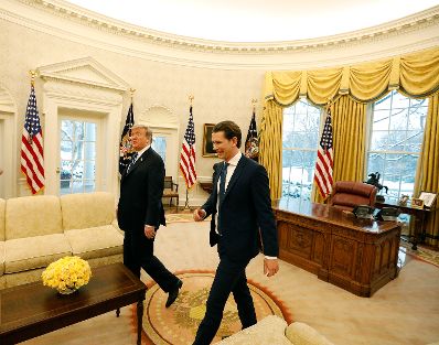 Am 20. Februar 2019 traf Bundeskanzler Sebastian Kurz (r.) im Rahmen seiner Washington Reise den amerikanischen Präsident Donald Trump (l.).