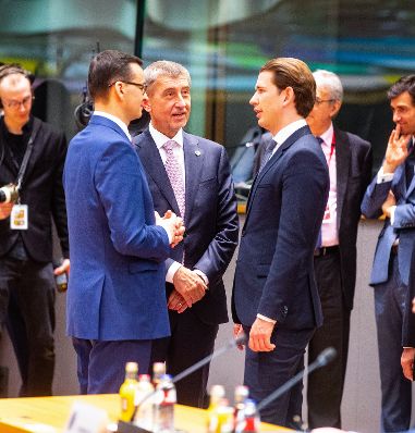 Am 21. März 2019 nahm Bundeskanzler Sebastian Kurz (r.) am Europäische Rat der Staats- und Regierungschefs teil.