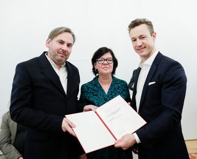 Am 21. Februar 2019 überreichte Bundesminister Gernot Blümel die Österreichischen Kunstpreise und den Hans-Hollein-Kunstpreis.