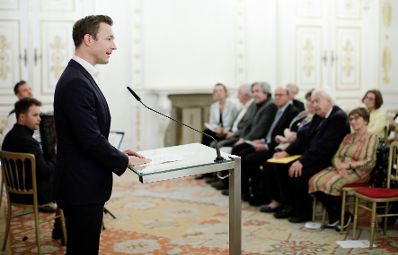 Am 14. Juni 2018 überreichte Bundesminister Gernot Blümel (l.) den Manès-Sperber-Preis an Ágnes Heller.