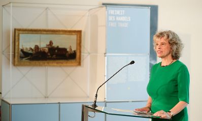 Am 25. Juni 2018 nahm Bundesminister Gernot Blümel an der Pressekonferenz zum Kulturprogramm des österreichischen EU-Ratsvorsitzes teil. Im Bild die Generaldirektorin des Kunsthistorischen Museums Sabine Haag.