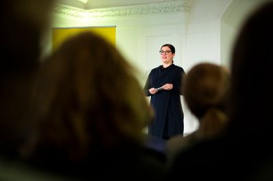 Am 17. Jänner 2019 hielt Bundesministerin Juliane Bogner-Strauß eine Eröffnungskeynote bei der Konferenz "Darwin & Marie". Im Bild Anita Zielina.