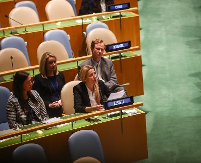 Am 13. März 2019 reiste Bundesministerin Juliane Bogner-Strauß (m.) nach New York zur Frauenstatuskommission der Vereinten Nationen.