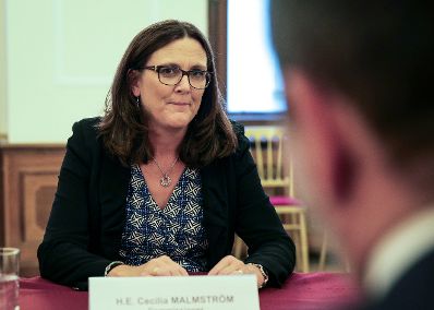 Am 14.September 2016 lud Kanzleramtsminister Thomas Drozda EU- Kommissarin Cecilia Malmström (im Bild) zu Hintergrundgesprächen ins Palais Dietrichstein.