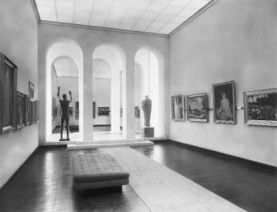 Innenansicht des Österreich-Pavillons, erbaut von Josef Hoffmann 1934, bei der Biennale Venedig.