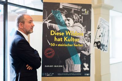 Am 23. September 2017 besuchte Kunst- und Kulturminister Thomas Drozda (im Bild) das GrazMuseum anlässlich des Steirischen Herbst Festivals.