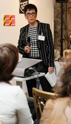 Am 23. September 2010 eröffnete Frauenministerin Gabriele Heinisch-Hosek die Podiumsdiskussion "Frauen-Arbeit-Film" im Palais Porcia.