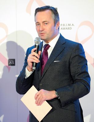 Am 12. März 2011 fand im Habighof in Wien die Verleihung des P.R.I.M.A. Award 2011 (Pink Ribbon Initiative Mobilizing Awareness) statt. Im Bild der Generaldirektor der Telekom Austria, Hannes Ametsreiter.