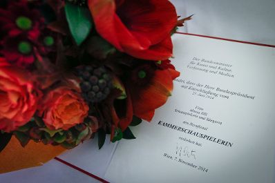 Am 7. November 2014 überreichte Kunst- und Kulturminister Josef Ostermayer die Urkunde, mit der Schauspielerin Maria Bill der Berufstitel Kammerschauspielerin verliehen wurde.