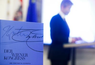 Am 13. November 2014 sprach Kunst- und Kulturminister Josef Ostermayer Grußworte bei der Buchpräsentation "Wiener Kongress. Die Erfindung Europas".