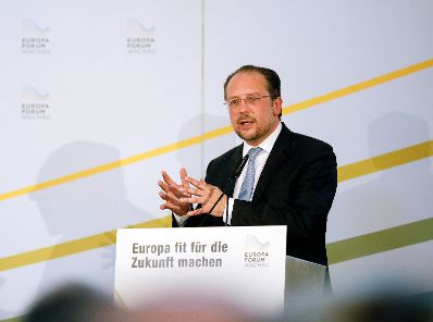Am 14. Juni 2019 nahm Bundesminister Alexander Schallenberg (im Bild) am Europaforum Wachau teil.