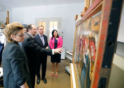 Am 12. September 2019 besuchte Bundesminister Alexander Schallenberg die Restaurationswerkstätten des Bundesdenkmalamtes.