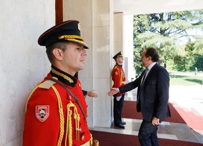 Am 8. Oktober 2019 reiste Bundesminister Alexander Schallenberg nach Albanien.Im Bild mit dem albanischen Präsidenten Ilir Meta.
