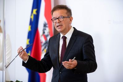 Gesundheitsminister Rudolf Anschober beim Pressefoyer nach dem Ministerrat am 9. September 2020