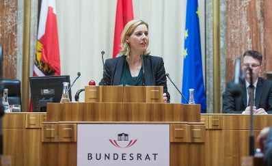 Am 18. November 2015 fand die parlamentarische Enquete "Digitaler Wandel und Politik" statt. Im Bild Staatssekretärin Sonja Steßl.