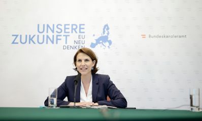 Am 9. Juni 2020 nahm Bundesministerin Karoline Edtstadler an einer Videokonferenz mit EU-Gemeinderäten zum Start von „Unsere Zukunft – EU neu denken“ teil.
