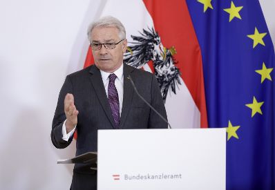 Am 26. März 2020 fand ein Pressestatement zu den Maßnahmen gegen die Krise im Bundeskanzleramt statt. Im Bild Georg Pölzl, Vorstandsvorsitzender und Generaldirektor der Österreichischen Post AG.