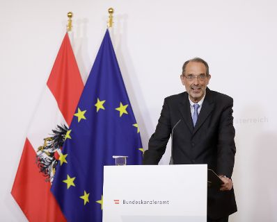 Am 31. März 2020 fand ein Pressestatement zu den Maßnahmen gegen die Krise im Bundeskanzleramt statt. Im Bild Bundesminister Heinz Faßmann.
