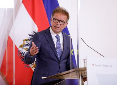 Im Bild Gesundheitsminister Rudolf Anschober beim Pressefoyer nach dem Ministerrat am 3. Juni 2020.