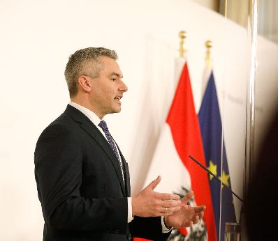 Im Bild Bundesminister Karl Nehammer nach dem Ministerrat am 9. Dezember 2020.
