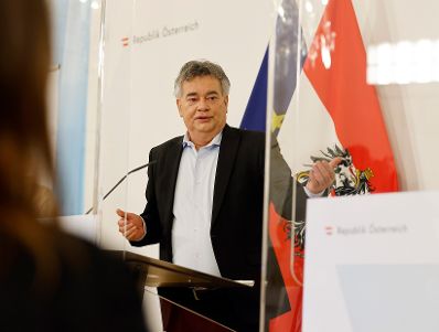 Im Bild Vizekanzler Werner Kogler nach dem Ministerrat am 10. März 2021.