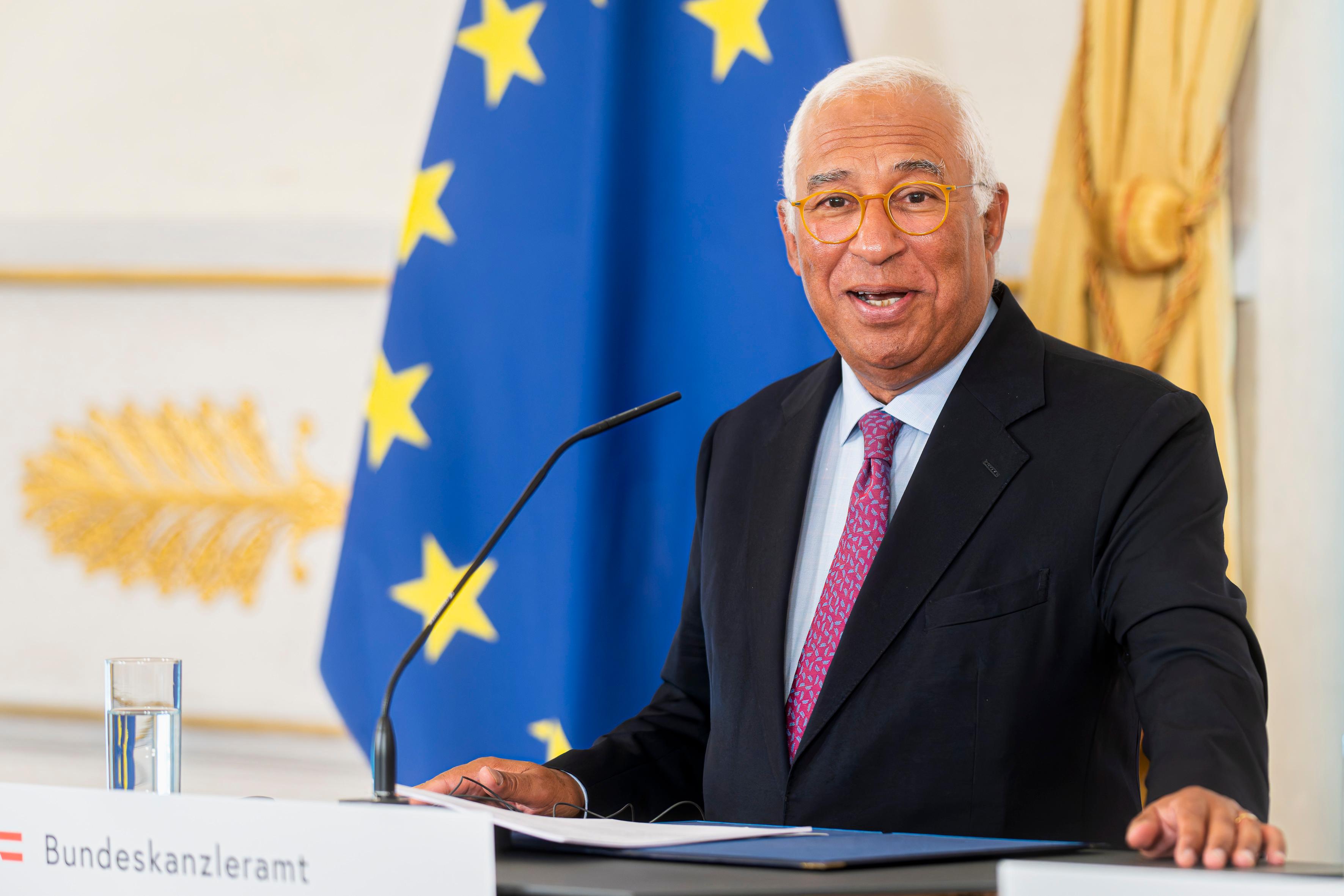 Am 15. September 2026 empfing Bundeskanzler Christian Stocker den Präsidenten des Europäischen Rates António Costa (im Bild), zu einem Arbeitsbesuch im Bundeskanzleramt. Im Bild bei einer gemeinsamen Pressekonferenz.