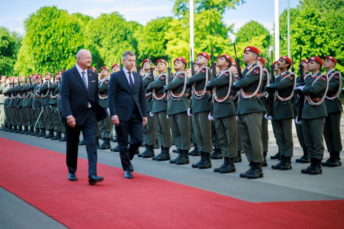 <p>Am 21. Mai 2026 empfing Bundeskanzler Christian Stocker (l.) den Premierminister von Ungarn Peter Magyar (r.) zu einem Arbeitsbesuch im Bundeskanzleramt.</p>