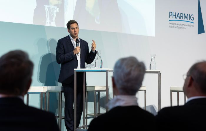 <p>Am 29. Mai 2026 nahm Staatssekret&auml;r Alexander Pr&ouml;ll (im Bild) an der Pharmig Generalversammlung teil.</p>