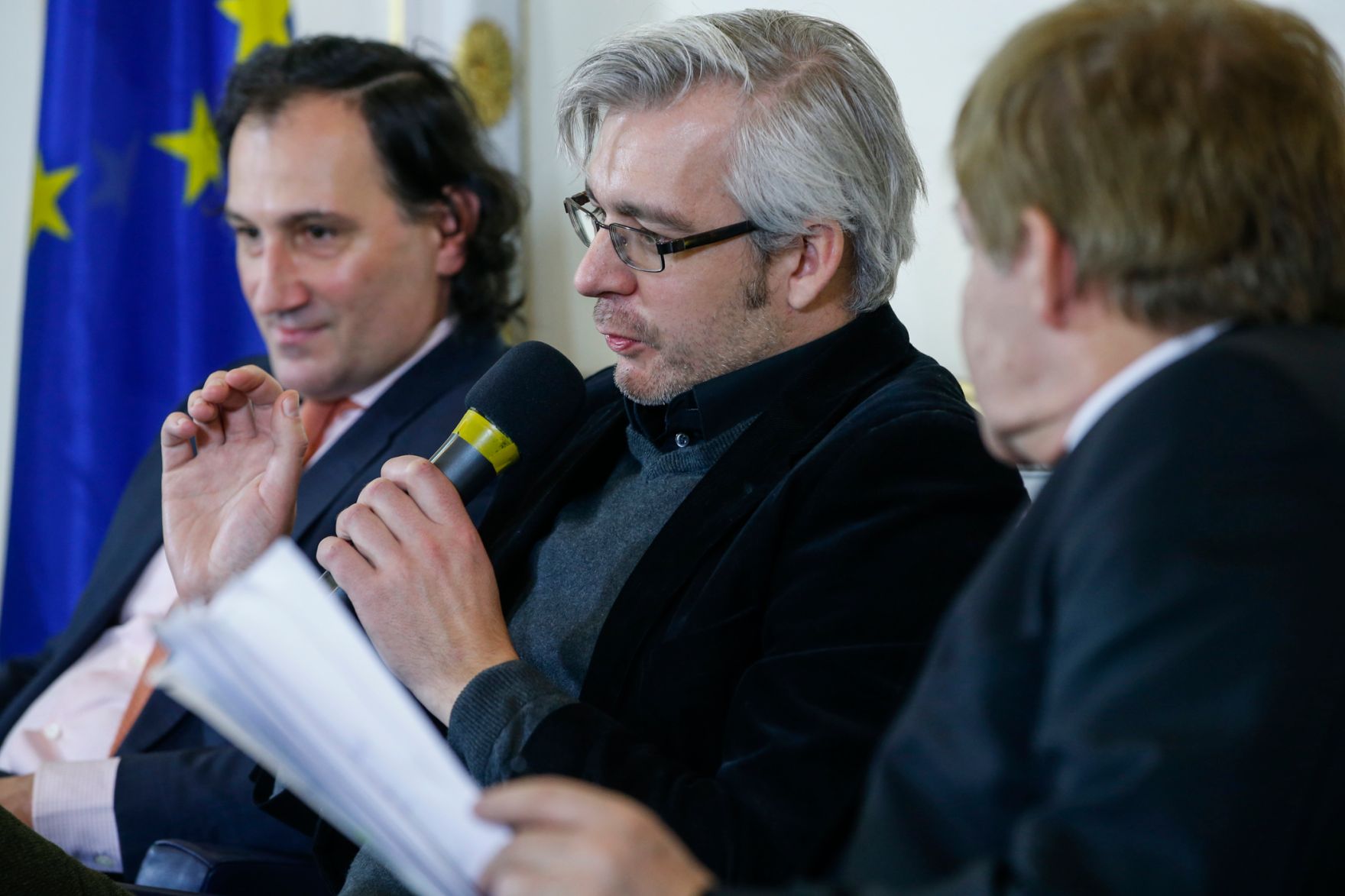 Am 28. J&auml;nner 2015 fand im Bundeskanzleramt die Veranstaltung &bdquo;Was bedeutet Datenschutz f&uuml;r Unternehmen&ldquo; anl&auml;sslich des 9. Europ&auml;ischen Datenschutztages statt. Im Bild (v.l.n.r.) Gernot Schaar, Stefan Strauss und Johann Maier.