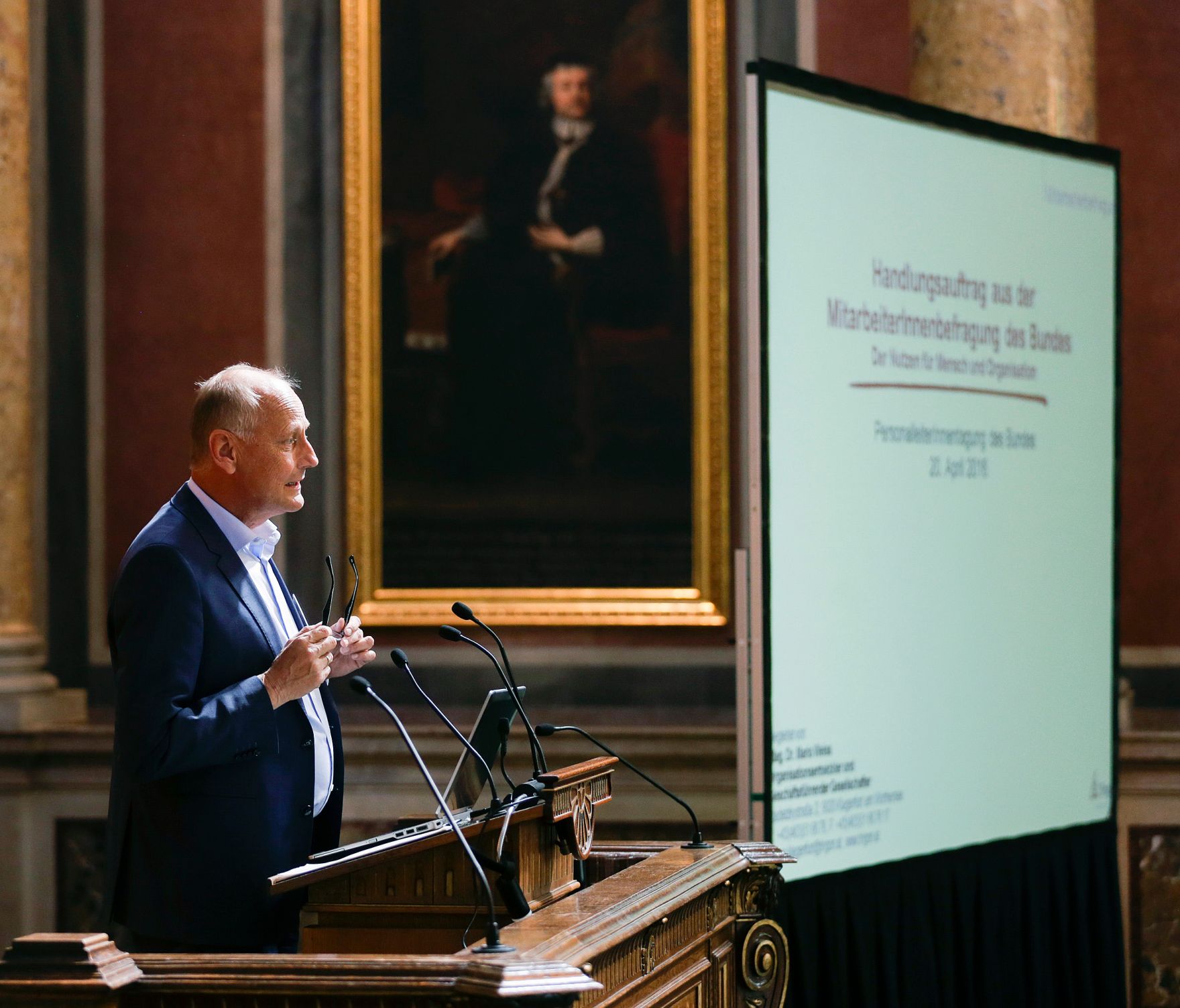 Am 20. April 2016 fand die Bundes-PersonalleiterInnen-Tagung in der Universit&auml;t Wien statt. Im Bild Mario Wei&szlig; (Trigon Entwicklungsberatung).