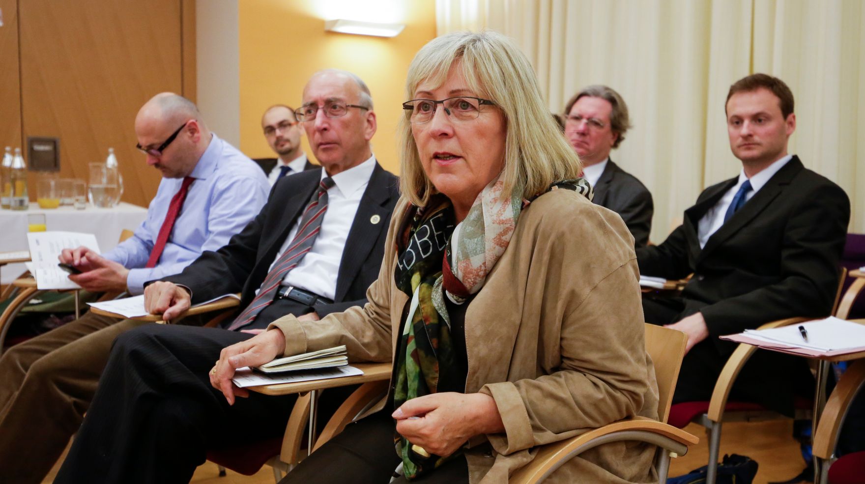 Am 25. und 26. April 2016 fand in der Diplomatischen Akademie die Conference on European Democracy 2016 statt. Blick ins Publikum; 1. Reihe (v.l.n.r.) Prof. Wittich, BS T&uuml;rk, Dr. Lichtenberger; (dahinter) Dr. v. Ondarza, Prof. Oeter, Marek Misak (Vertreter der COMECE).