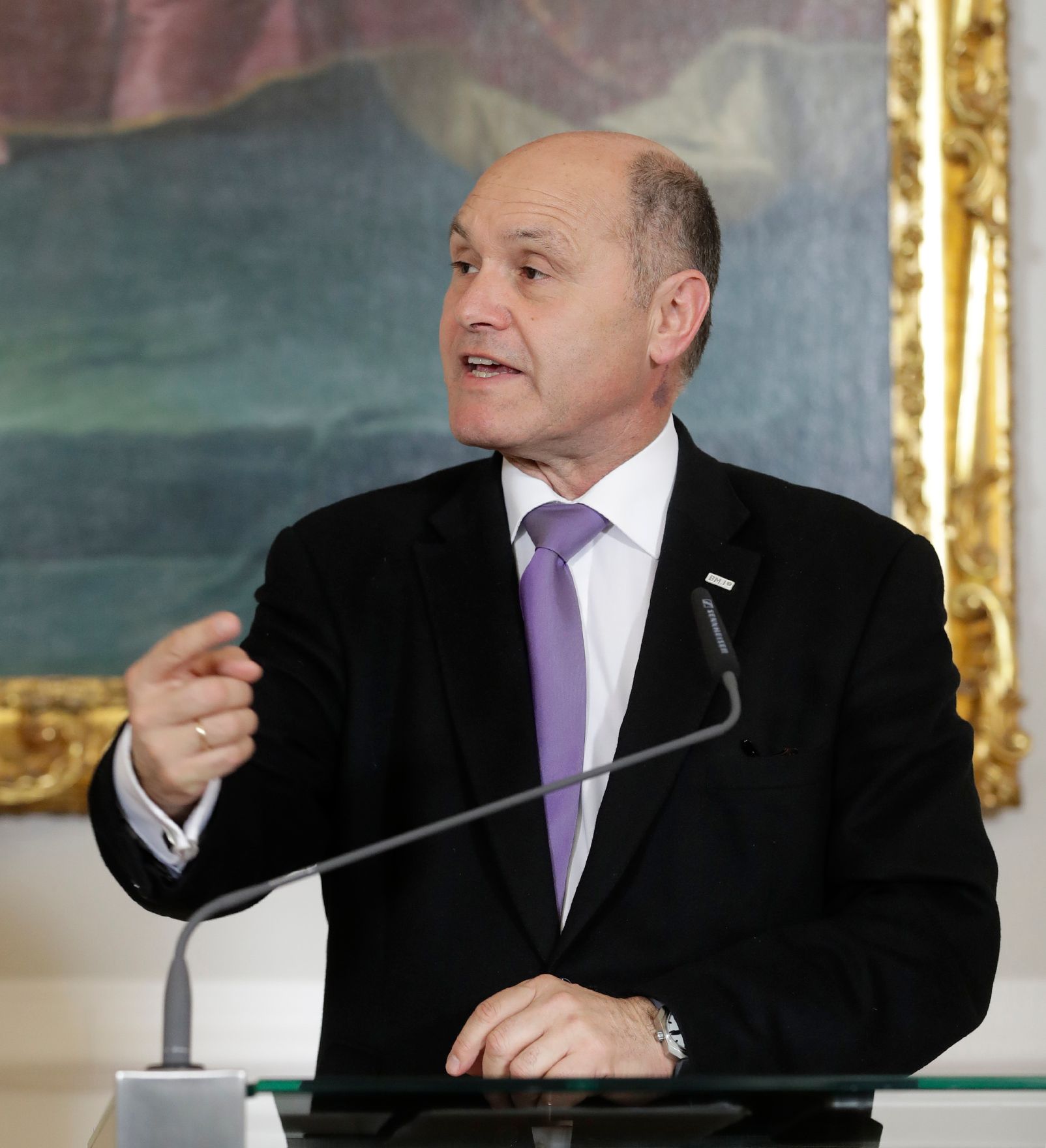 Am 28. Februar 2017 fand das Medienbriefing &uuml;ber die Regierungssitzung statt. Im Bild Innenminister Wolfgang Sobotka.