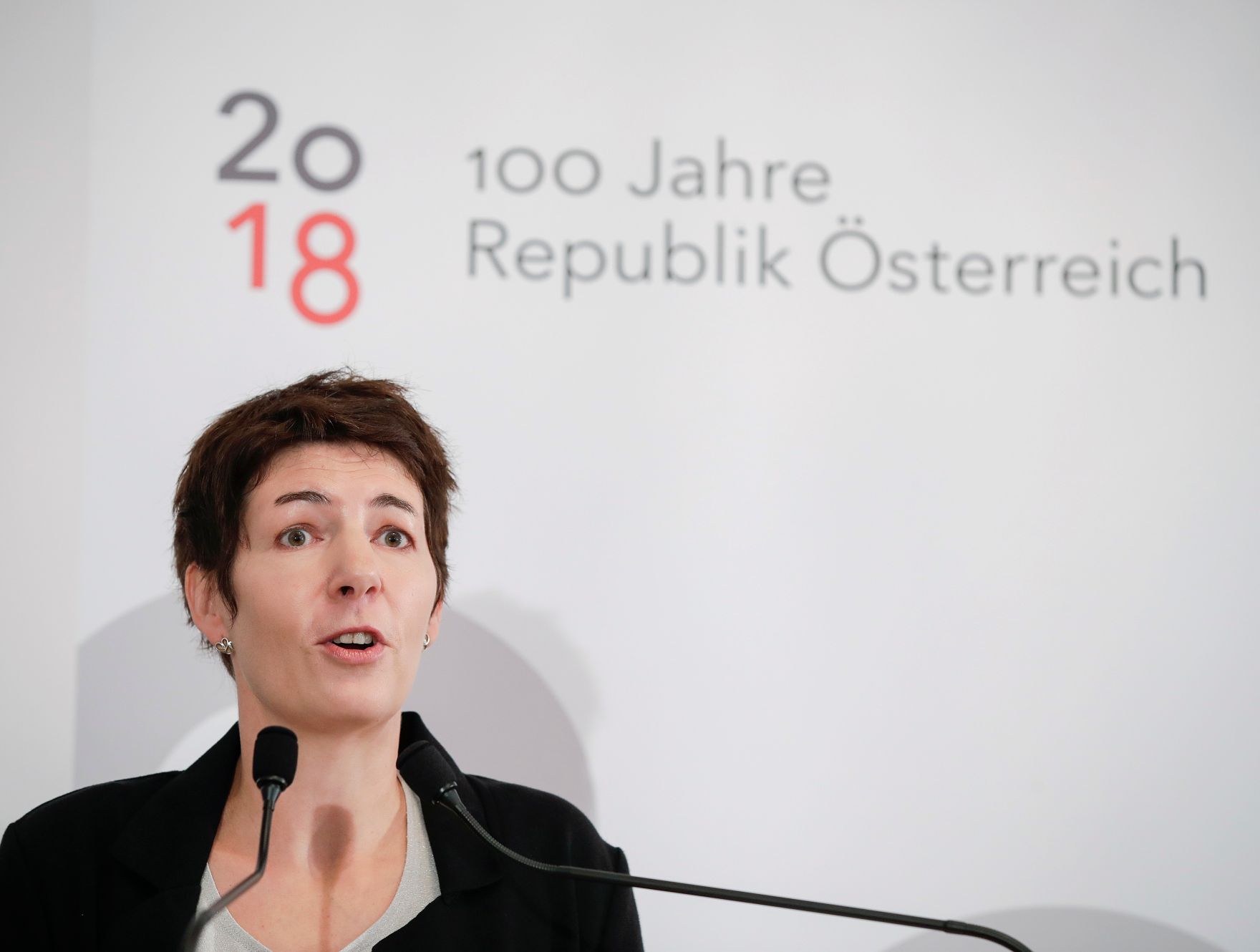 Am 5. September 2017 gab Bundespr&auml;sident a.D. Heinz Fischer gemeinsam mit der Direktorin des Hauses der Geschichte &Ouml;sterreichs Monika Sommer-Sieghart (im Bild) eine Pressekonferenz zum Gedenk- und Erinnerungsjahr 2018 - 100 Jahre Republik &Ouml;sterreich.