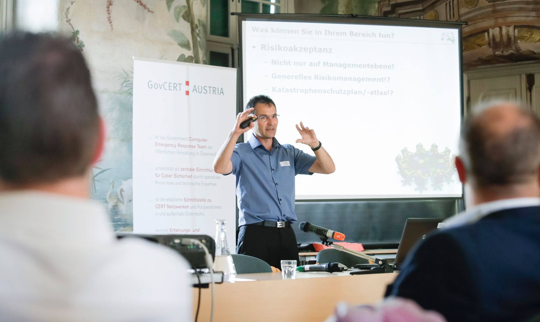 Am 5. September 2017 fand der Workshop zum Thema &bdquo;Gro&szlig;fl&auml;chiger Stromausfall/Blackout&ldquo; im Schloss Laudon statt.